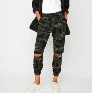 Express Camo Ripped Terry Joggers